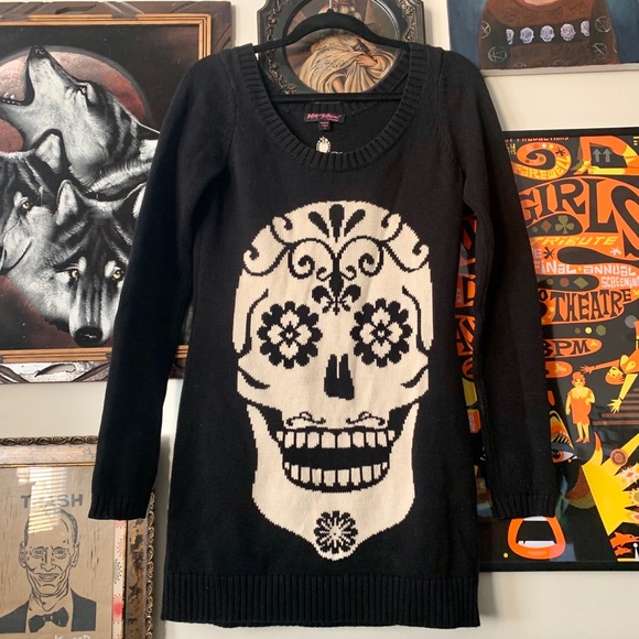 skull sweater dress